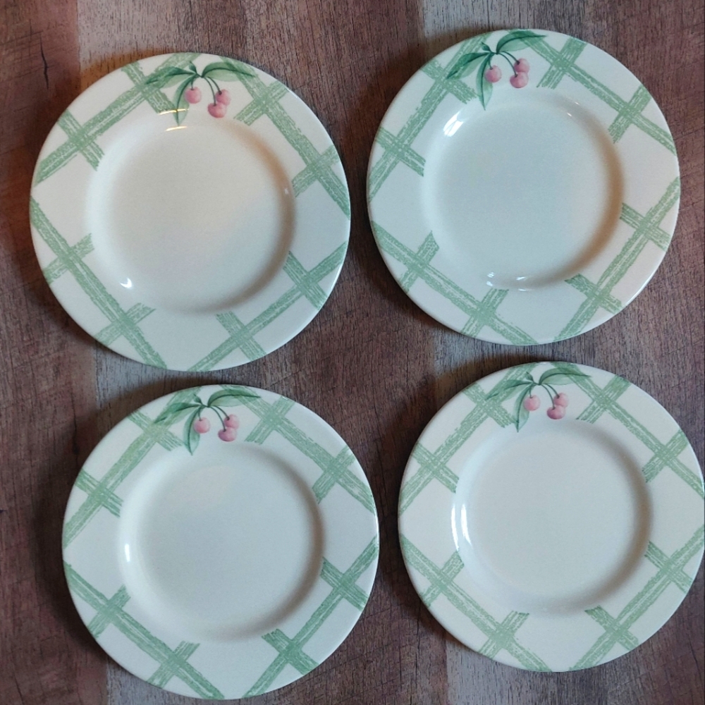 Pfaltzgraff Garden Party Impressions Salad Plate 8" Cherries Lattice Set…